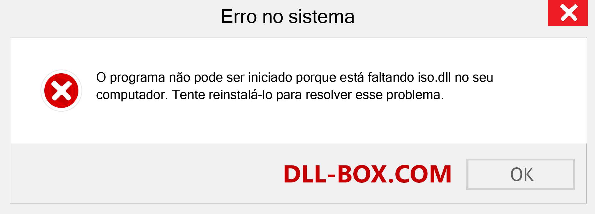 Arquivo iso.dll ausente ?. Download para Windows 7, 8, 10 - Correção de erro ausente iso dll no Windows, fotos, imagens